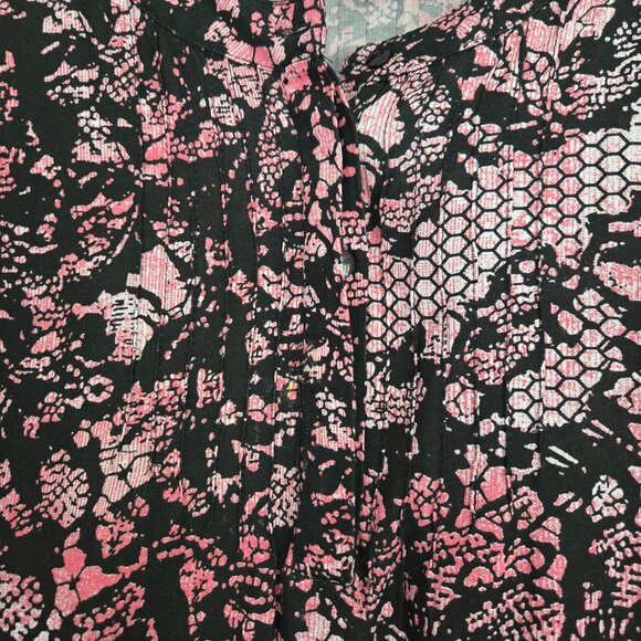 JUNAROSE Pink & Black Patterned  Top 24 - Picture 3 of 7